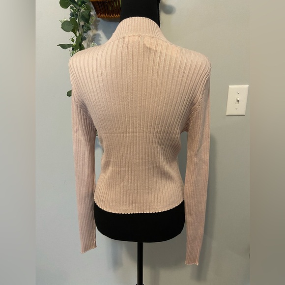 Soft Baby Pink Ribbed Sweater - Picture 3 of 4